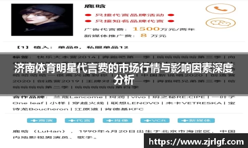 济南体育明星代言费的市场行情与影响因素深度分析